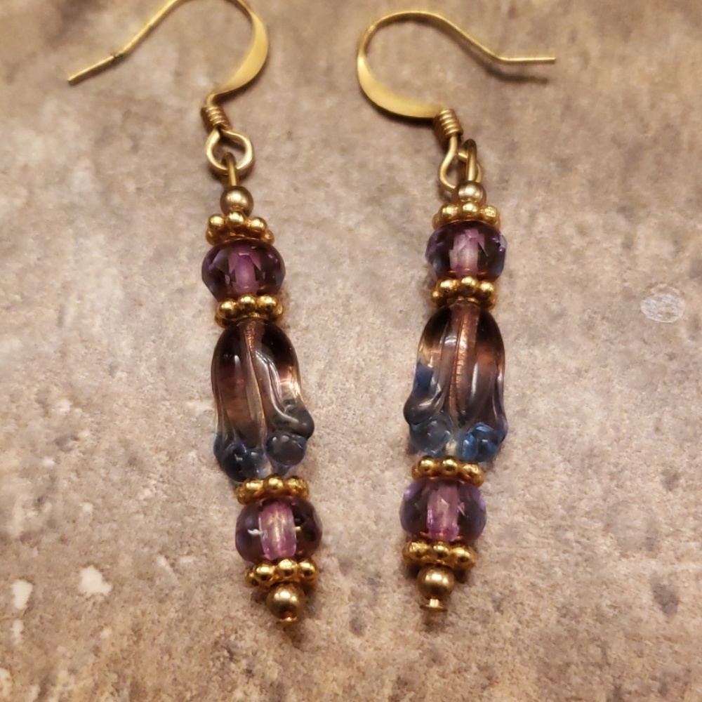 Purple lampwork necklace set - Picture 8 of 8